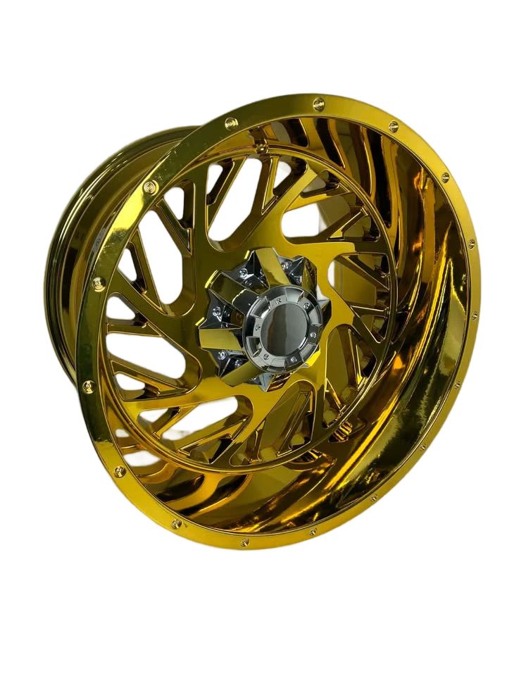 PW30 - 20X12" 6X139.7 PVD GOLD CHROME - SET OF 4 WHEELS