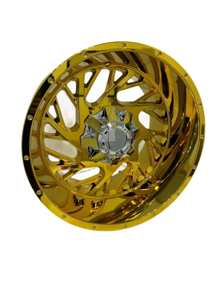 PW30 - 20X12" 6X139.7 PVD GOLD CHROME - SET OF 4 WHEELS