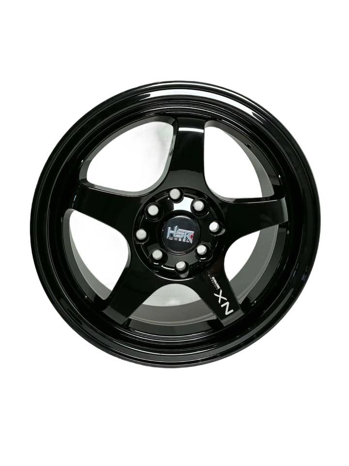 PW34 - 15X6.5" 4X100-114.3 FULL GLOSS BLACK - SET OF 4 WHEELS