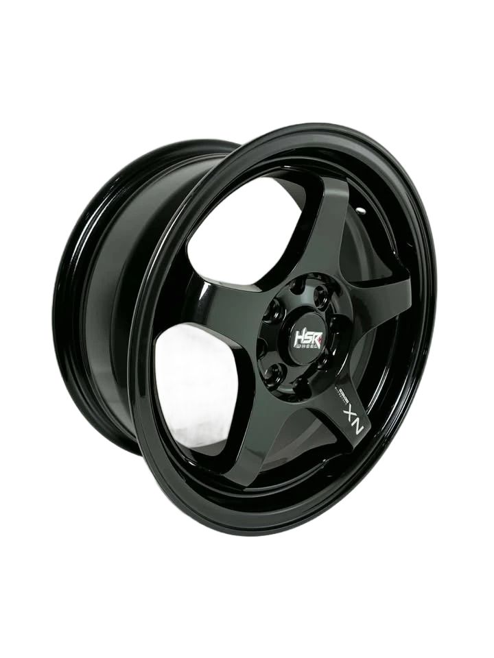 PW34 - 15X6.5" 4X100-114.3 FULL GLOSS BLACK - SET OF 4 WHEELS