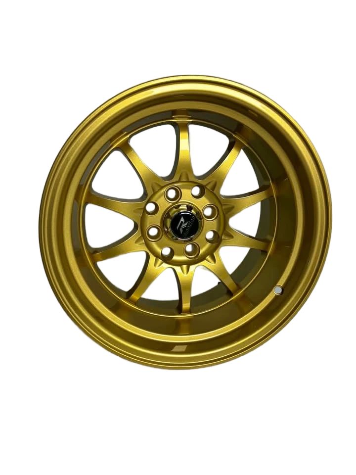 PW27 - 15X8" 4X100-114.3 FULL GLOSS GOLD - SET OF 4 WHEELS