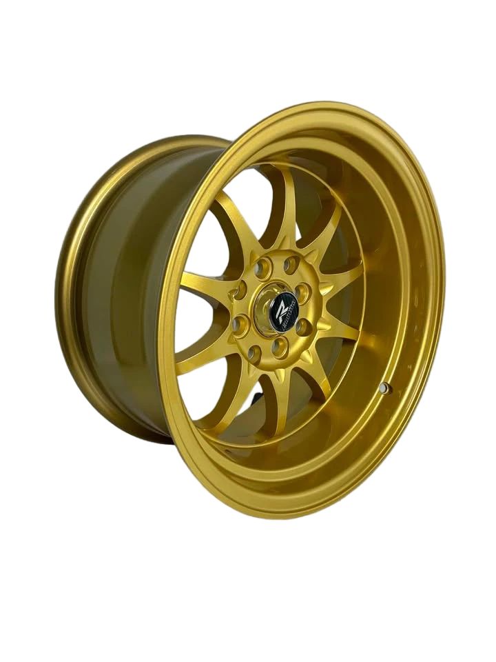 PW27 - 15X8" 4X100-114.3 FULL GLOSS GOLD - SET OF 4 WHEELS