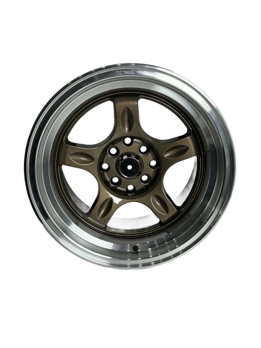 PW50 - 15X8" 4X100-114.3 BRONZE MACHINED LIP - SET OF 4 WHEELS
