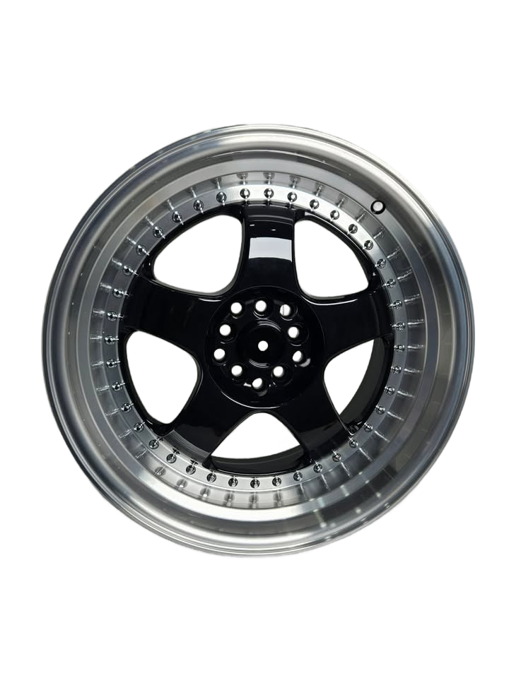 PW-AW07 - 18X9.5" GLOSS BLACK MACHINED LIP