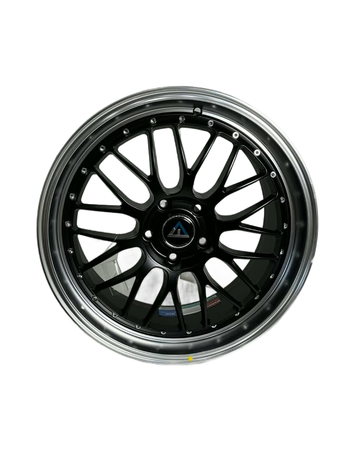 PW19 - 18X8.5" 5X114.3 GLOSS BLACK MACHINED LIP - SET OF 4 WHEELS